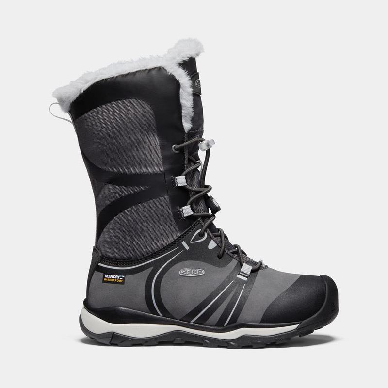 Keen Terradora Winter Waterproof Kids Winter Boots Black/Grey NZ Sale (9276-XPJZW)